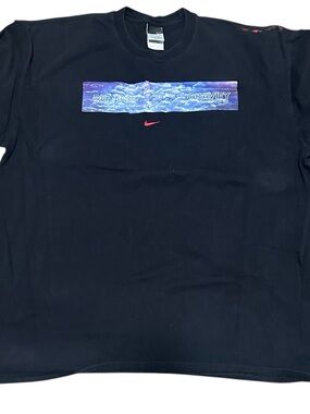 Nike Black Tee with Purple-Blue 'Defying Gravity' Graphic